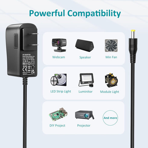 15V 2A 1A Switching Power Supply Charger 15Volt 2Amp 1.5A Universal AC/DC Adapter Replacement Regulated Power Cord for Litter Robot & LED Light an...