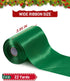 FAKILO Green Satin Ribbon 4 Inch x 22 yd Wide Thick Ribbon for A Grand Opening Business Ribbon Cuttings Ceremony Bow Wedding Chairs Pageant Sashes...