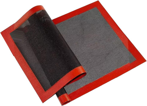 2 Pcs Silicone Mat, Microperforated Fiberglass Silicone Mat Odourless Baking Pan Mat Strong Heat Resistance Oven or Pan Liner Baking Pastry Tool...
