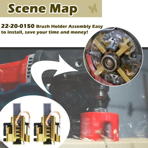 22-20-0150 Carbon Brush Holder Assembly For Milwaukee Electric Drill, Driver 1680-20, 1680-21...