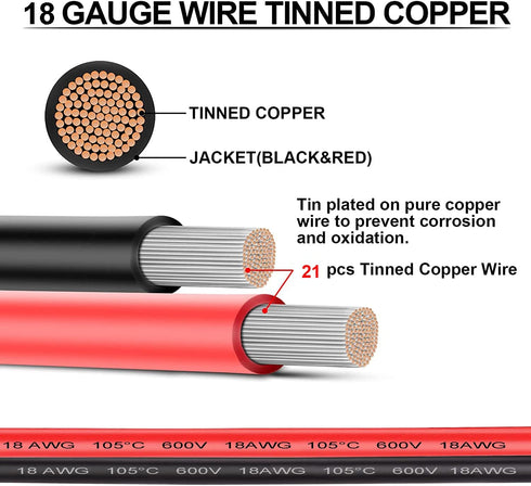 18 AWG 3 Pin Connector Waterproof Wire Connectors 3 Pin Automotive Electrical Connectors Quick Disconnect 3 Wire Connectors with 18 Gauge Wire (10...