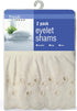 FRESH IDEAS Ruffled Bed Pillow Shams with Embroidered Eyelet Detail, King, Ivory, 2-Pack...