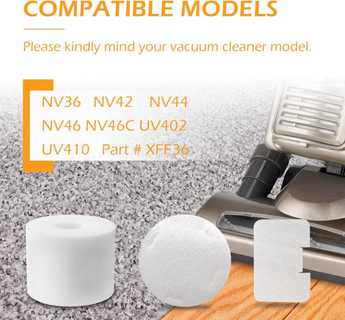 XIMOON NV46 Navigator Filter Replacement For Shark Deluxe Upright Vacuum NV42 UV402 UV410 NV36 NV36A NV42 NV44 NV46 NV46C,Part # XFF36-2 Pack...