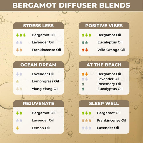 USDA Organic Bergamot Essential Oil for Diffuser | Therapeutic Grade for Aromatherapy | Skin, Hair, Body Massage | Therapeutic Grade Essential Oil...