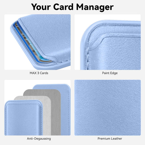 Magnetic Wallet Cell Phone Card Holder for Phone Case with Mag-Safe, Stronger Magnetic RFID Leather Phone Wallet Stick on Series of iPhone 15/14/1...