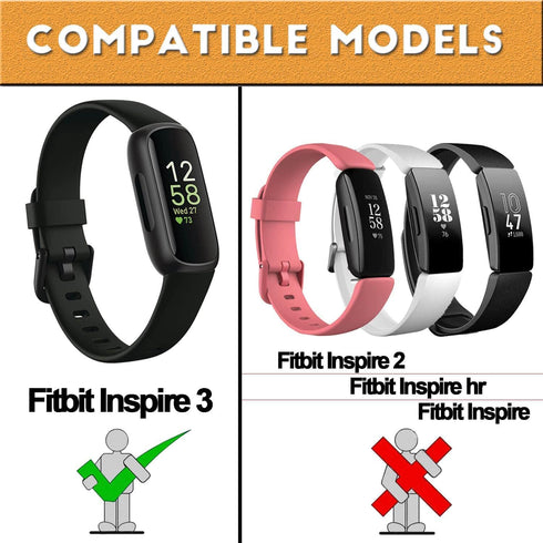 Inspire 3 Bands Compatible with Fitbit Inspire 3 Bands for Men Women, Soft Silicone Sport Wristband Strap Band Bracelets for Inspire 3 (Small:5.5"...