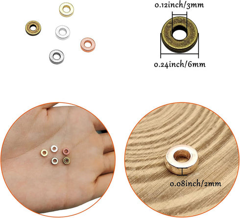1000Pcs Flat Round Rondelle Spacer Beads for DIY Crafts, 5 Colors Disc Beads for DIY Jewelry Making, Bracelet, Necklace, Earring Crafts...