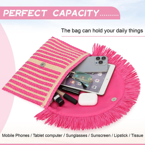 Straw Clutch Purse Bag for Women Summer Clutch Beach Purse Envelope Woven Purse Beach Clutch Bag...