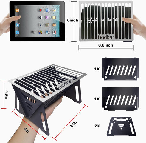 Charcoal Grill, Small BBQ Grill Portable Lightweight smoker Grill, Barbecue Grill desk Tabletop Outdoor Grill for Camping Picnics Garden Beach Par...