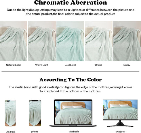 NEWCOSPLAY Super Soft Throw Blanket Mint Premium Silky Flannel Fleece Leaves Pattern Lightweight Bed Blanket All Season Use (Mint, Throw(50"x60"))...