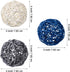 Yaomiao 6 Pieces Wicker Rattan Balls Decorative Orbs Vase Fillers for Craft, Party, Wedding Table Decoration, Aromatherapy Accessories(Blue Gray W...