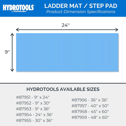 SWIMLINE HYDROTOOLS Protecitve Pool Ladder Mat For Above Ground Pools Stairs, Steps, & Ladders | 9 X 24 INCH | Safety & Stability Swimming Pool Ac...