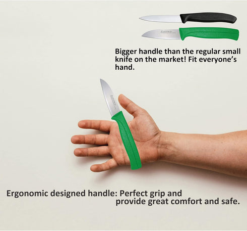 Paring Knife - MATTSTONE HILL 3.15 Inch Paring Knife, Small Kitchen Utility Knife, Premium Stainless Steel Vegetable Knife, Green Handle...