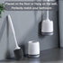 Lefree Silicone Toilet Brush and Holder,Bathroom Cleaner Brush Set,Non-Slip Handle Toilet Bowl Brush with TPR Soft Bristle,Wall Mounted/Floor Stan...