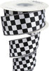 Ribbli Black and White Check Wired Satin Ribbon, 1-1/2 Inch x Continuous 10 Yard, Fall Ribbon for Big Bow, Halloween Ribbon Wreath,Tree Decoration...