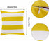 2 Pack Waterproof Pillow Covers Outdoor Throw Pillowcases Decorative Garden Cushion Case for Home Garden Patio Couch Balcony Striped (Yellow & Whi...