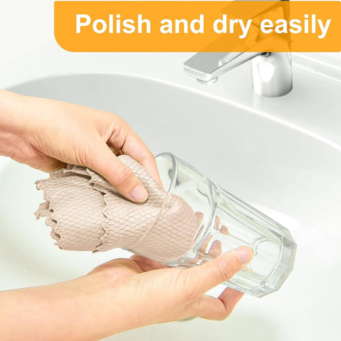 24 Pieces Fish Scale Microfiber Polishing Cleaning Cloth Reusable Microfiber Lint Free Scrubbing Cloth Multi-Purpose Towels for Glass No Watermark...
