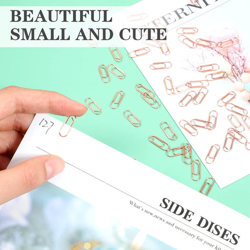 100 Pieces Metal Mini Paper Clips 3/5 Inch Finish Steel Paper Clip Metal Journaling Paper Clamps Office Paperclip for Paper Document Sorting and O...