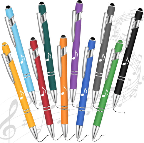 20 Pieces Music Note Ballpoint Pen Funny Pens Stylus Pen Crystal Ballpoint Pens Retractable Touch Screen Pens Motivational Quotes Pen Vibrant Posi...