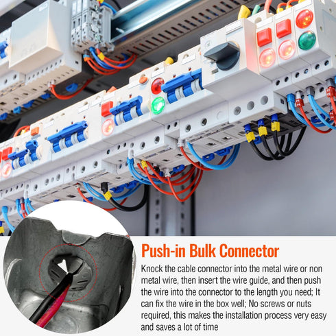 120 Pcs 3/8-1/2 Inch Electrical Box Cable Connectors, Non-Metallic Button Push in Wire Connectors, Electrical Conduit Fittings Junction Box Connec...