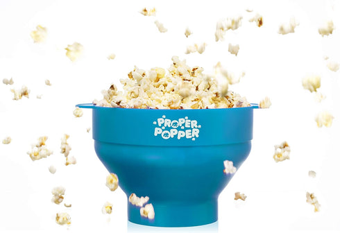 The Original Proper Popper Microwave Popcorn Popper, Silicone Popcorn Maker, Collapsible Bowl BPA Free & Dishwasher Safe - (Turquoise)...
