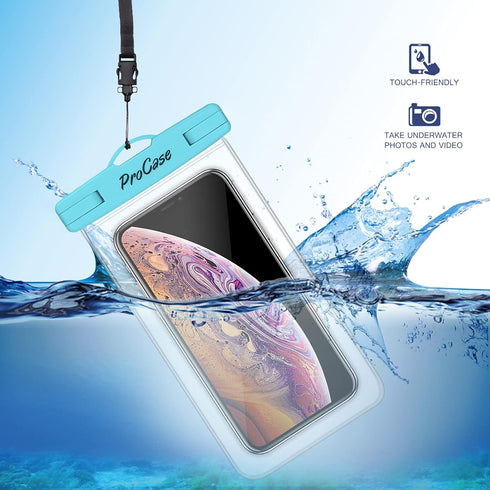 ProCase Waterproof Phone Pouch for iPhone 16 15 14 13 12 11 Pro Plus Max Mini Xs XR X 8 7 Galaxy S23 S22 S21 Ultra Note, Blue Green Pink Yellow | ...