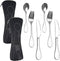 8 PCS Bariatric Plates for Portion Control Eating Portion Management Control Flatware Weight Loss Silverware Serving Spoons Forks Knives with Fabr...