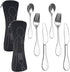 8 PCS Bariatric Plates for Portion Control Eating Portion Management Control Flatware Weight Loss Silverware Serving Spoons Forks Knives with Fabr...
