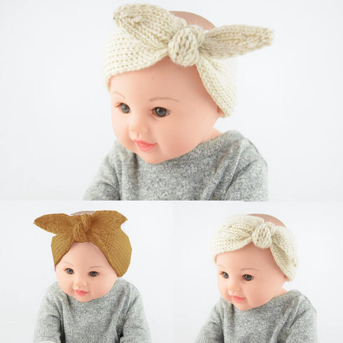 IZUS Turban Headband Baby Girl - Warm Rabbit Knot Hair Band, Knit Head Wrap for Newborn, Toddler and Children (One Size (Fit for 2 months to 7 Yea...