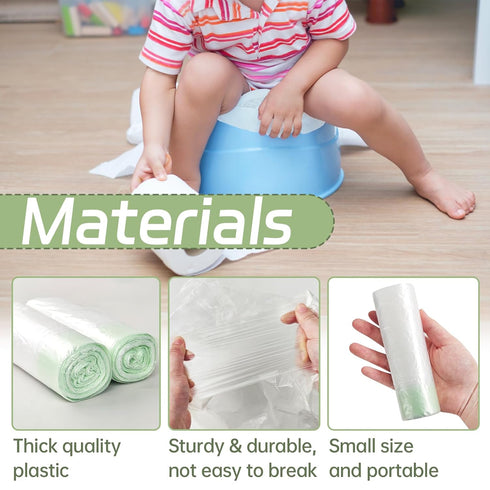 100 Pack Potty Chair Liners with Drawstring,Training Toilet Seat Potty Bags,Disposable Cleaning Bag for Kids Toddler Adults Pet Outdoors(44 x 24 c...