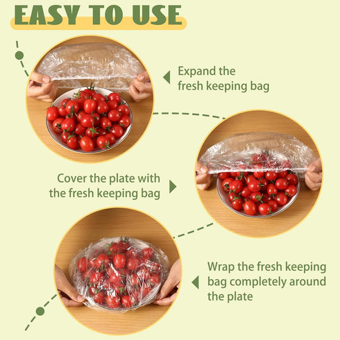 400 Pcs Fresh Keeping Bags,Plastic Food Storage Covers,Elastic Sealing Bowl Lids,Adjustable Wrap Bowl Covers for Family Kitchen Outdoor Picnic...