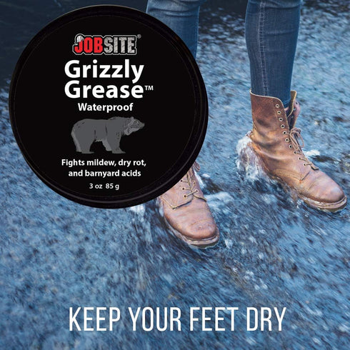 JobSite Grizzly Grease Waterproofing - Leather Protector - 3 oz...