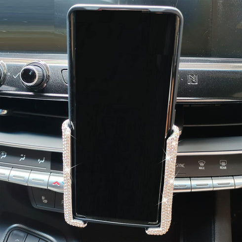 Bling Car Phone Holder, Mini Car Dash Air Vent Automatic Phone Holder, Universal 360°Adjustable Crystal Auto Car Stand Phone Holder Car Accessorie...