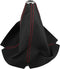 Car Shift Boot Cover Universal Gear Shift Knob Boot Dust Cover Faux Leather Black with Red Line...
