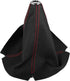 Car Shift Boot Cover Universal Gear Shift Knob Boot Dust Cover Faux Leather Black with Red Line...