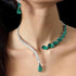 Rhinestone Choker Necklace Green Crystal Necklace Sparkly Rhinestone Choker Necklace Crystal Teardrop Necklace Adjustable Open Necklace for Women ...