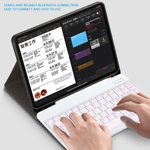 Backlit Bluetooth Keyboard Small Portable External Wireless Keyboard Cordless Rechargeable Illuminated for Android Tablet Cell Phone Smartphone iP...