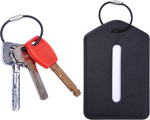 Wisdompro Keychain, 12 Pack of 4.3 Inches Stainless Steel Wire Ring 2mm Cable Loop Rings for Hanging Luggage Tag, Keys and ID Tag Keepers - Black...