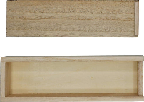 Creative Hobbies® Unfinished Wooden Pencil, Pen, Stash, Trinket Storage Box with Slide Top...