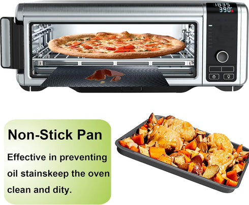SP101 Fryer Oven Liners, 4 Pack Black 12"x12" Heat Resistant, Non-Stick Baking Mats Compatible with Ninja Foodi Air, Reusable Toaster Oven Accesso...