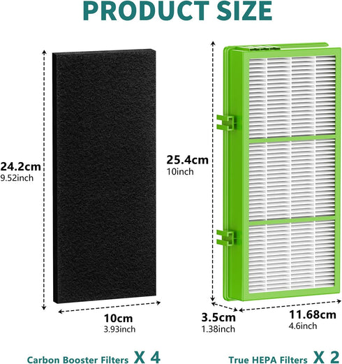 HAPF300AH Remover True HEPA Filter, EGR AER1 Filters Replacement for Holmes Air Purifier, Parts HAPF300AH-U4R & HAP242-NUC - 2 True HEPA + 4 Pre F...