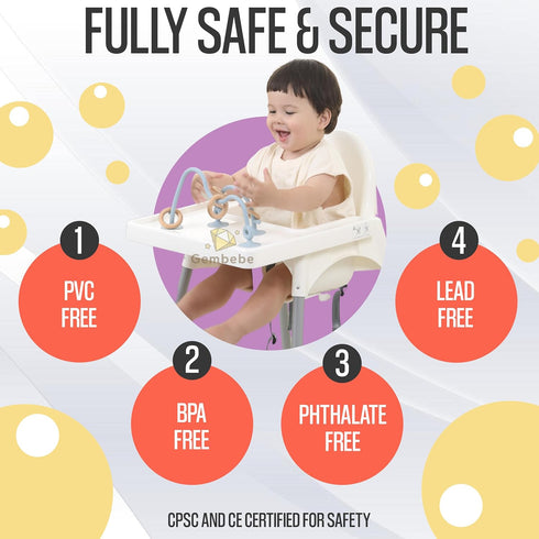 High Chair Toys with Suction Cups | Silicone & Wooden High Chair Suction Cup Toys for Babies 6-12 Months | Engaging Baby Teething Toys (Mustard Ye...