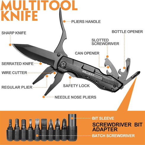 Gifts for Men,Multitool Pocket Knife with Blade,Stocking Stuffers for Men,Christmas Valentinens Day Fathers Day Birthday Gifts for Men Him Dad Hus...