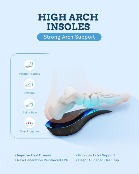 Heel Pain Relief, QBK Insoles for Standing All Day, Solving Plantar Fasciitis, Arch Collapse, Flat Heel Tendinitis, O-Shaped Leg, X-Shaped Leg, St...