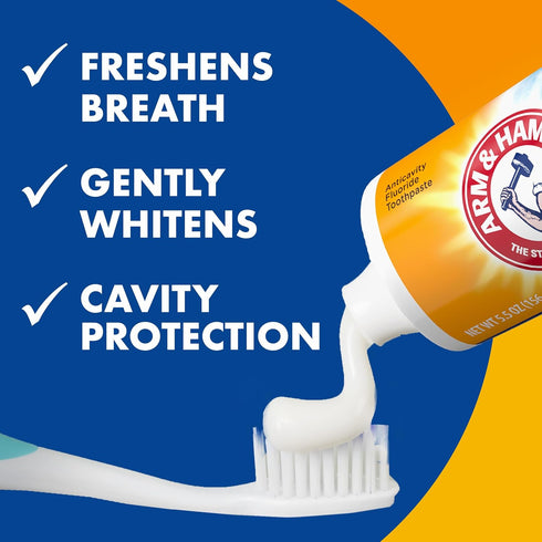 ARM & HAMMER Toothpaste Plus TheraBreath Breath Fresheners, Invigorating ICY Mint Flavor, Whitening Anticavity Fluoride Toothpaste for Bad Breath,...