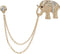 Vintage Animal Tassel Chain Pin Brooch Golden Elephant Rhinestone Collar Chain Pins Brooches for Men Women Suit Accessories (1 Pack)...
