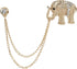 Vintage Animal Tassel Chain Pin Brooch Golden Elephant Rhinestone Collar Chain Pins Brooches for Men Women Suit Accessories (1 Pack)...