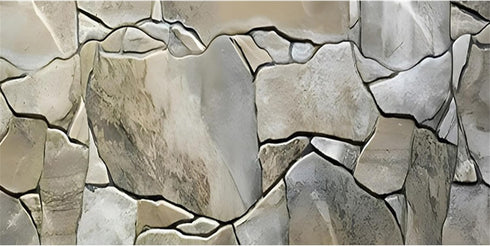 AWERT 24x12 inches White Grey Rocky Terrarium Background Stone Aquarium Background Rock Fish Tank Background...