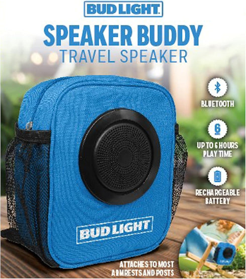 Bud Light Speaker Buddy Carry Organizer Pouch For Keys, Money, Phone, Beverage With Bluetooth Speaker- For Beach-Hiking-Camping-Walks......