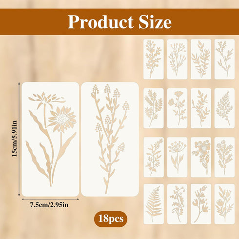 Stencils for Painting on Wood, Reusable Flower Stencils Painting Crafts Templates Drawing Stencil for Painting on Wood, Wall, Furniture(18)...